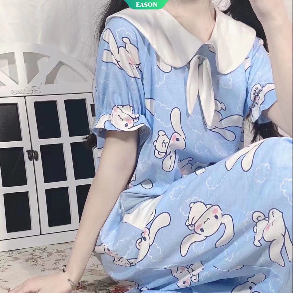 Hoạt Hình đồ ngủ Dáng Rộng In Hình Chú Chó Cinnamoroll Dễ Thương Thời Trang Mùa Hè Cho Nữ