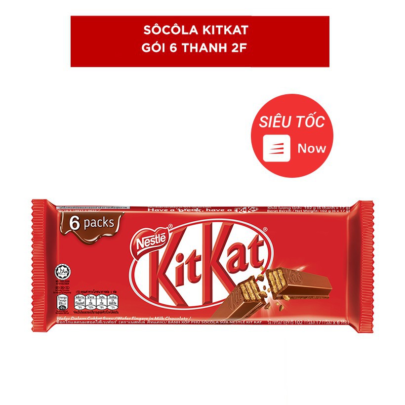SOCOLA KITKAT GÓI 6 THANH 2F - 6 x 17G - Date 3/2022
