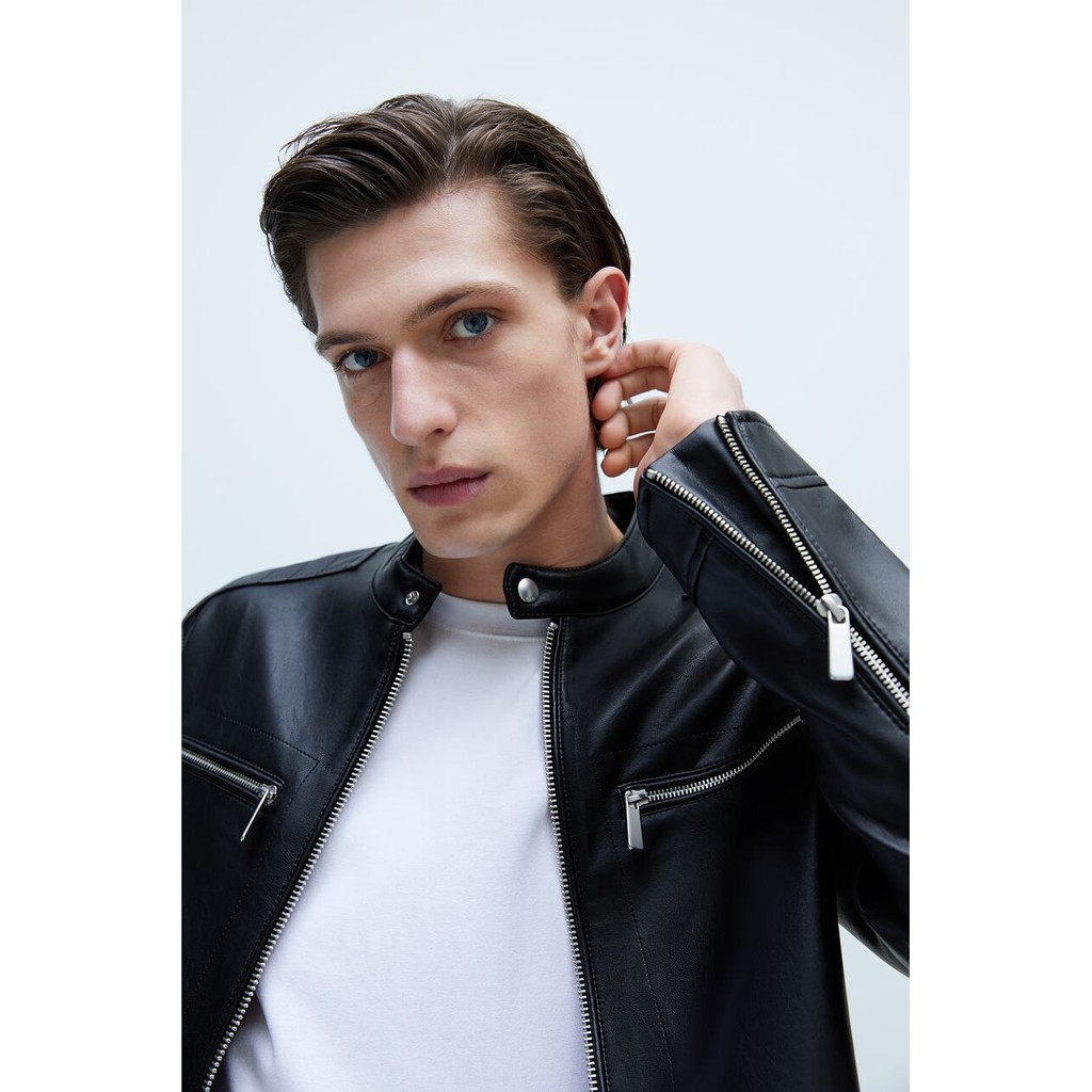 ÁO KHOÁC DA ZARA MAN BIKER JACKET CHÍNH HÃNG