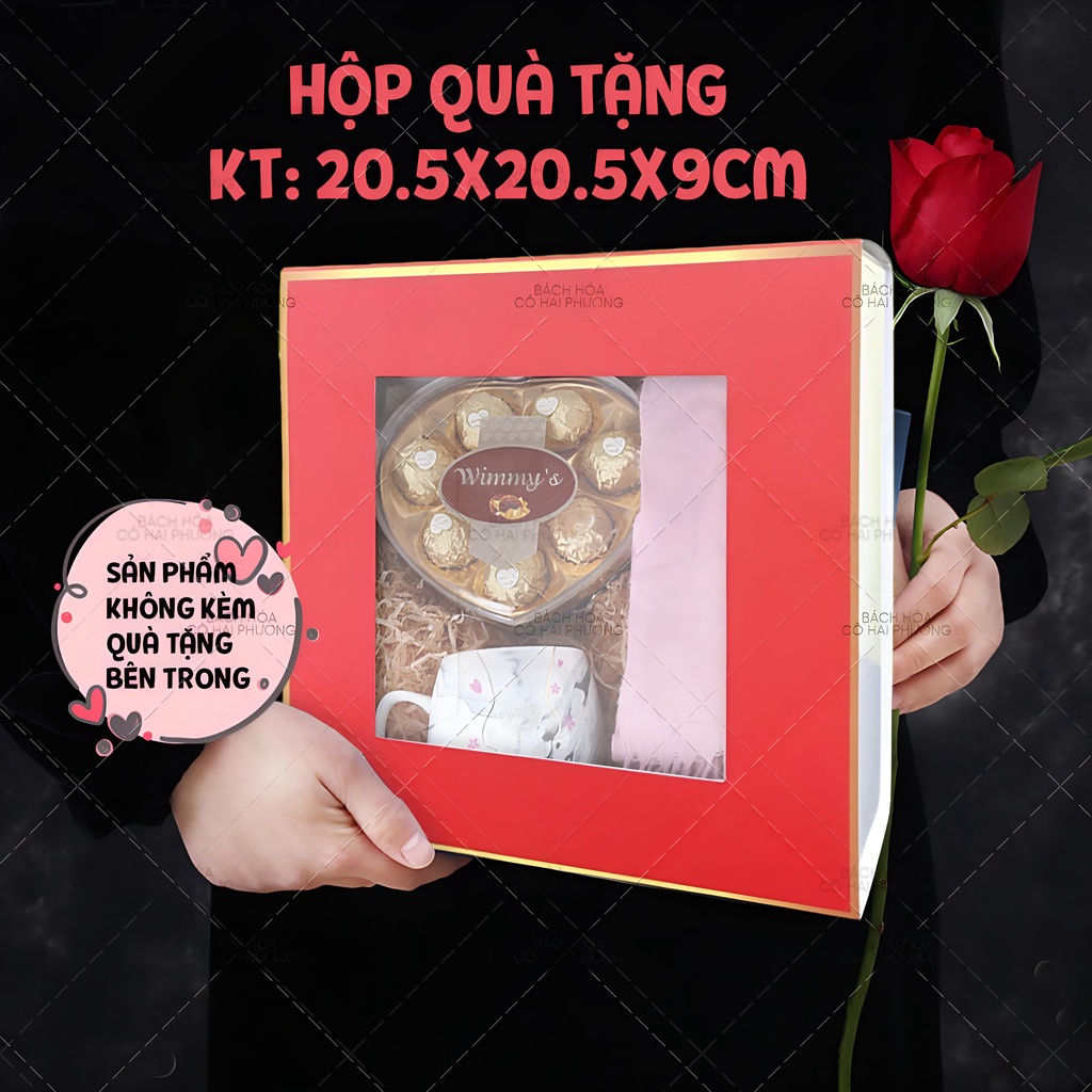 HỘP ĐỰNG QUÀ TẶNG/BÁNH KẸO 8/3,SINH NHẬT,VALENTINE, LỄ TẾT + TÚI GIẤY CAO CẤP CỬA SỔ CÓ CỬA SỔ