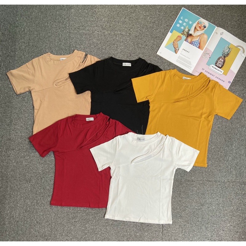 Áo cotton khoét vai cực xinh [HOT NHẤT] chất siêu xịn