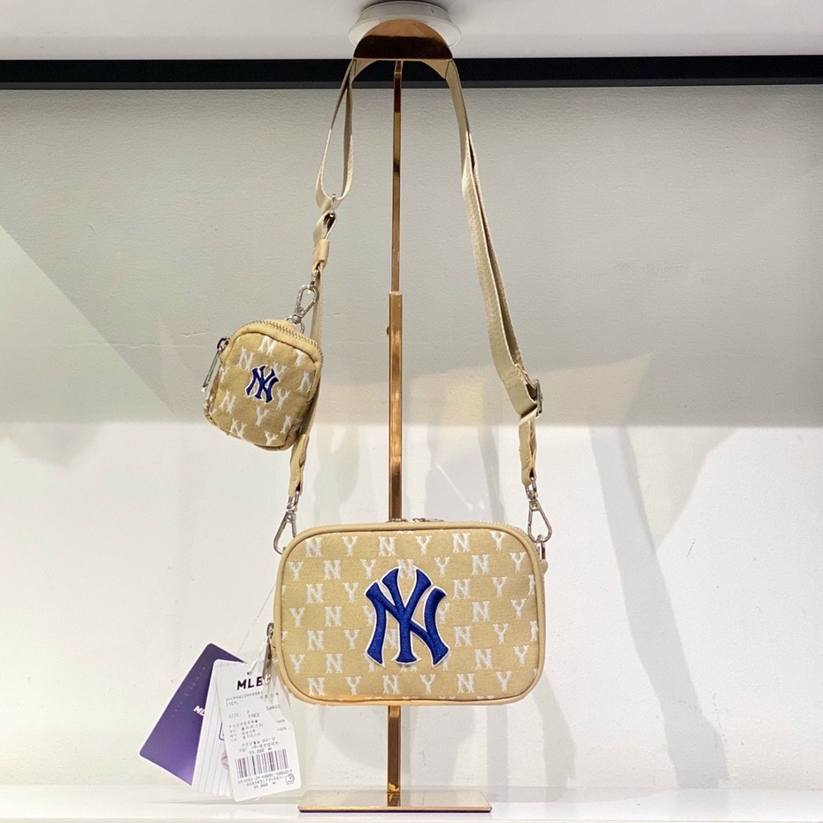 túi đeo chéo MLB dáng vuông hàng xuất dư size 18 cm nâu