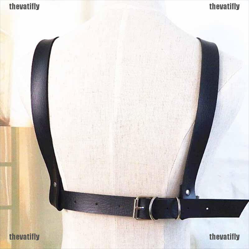 Dây đai đeo ngực bằng da có khóa cài cá tính cho nam và nữ