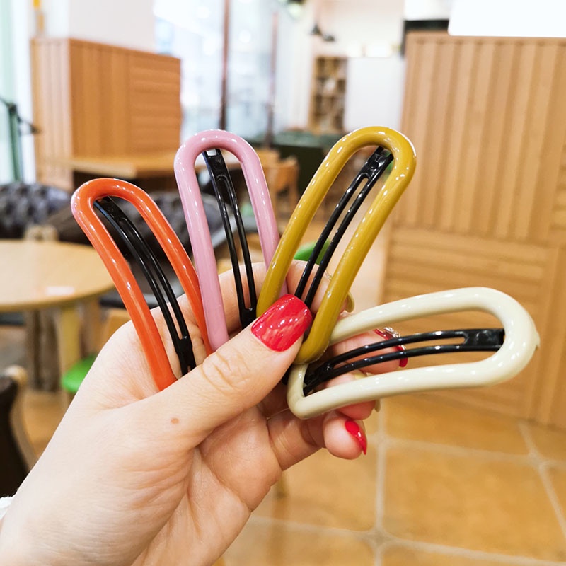 Kẹp Tóc Hình Oval Màu Sắc Ngọt Ngào Phong Cách Hàn Quốc Cho Nữ