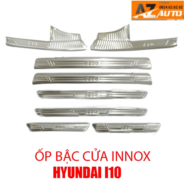 Ốp viền bậc cửa trong ngoài Grand i10 8 miếng - hàng cao cấp