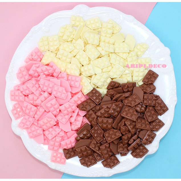 Charm Thẻ socola tí hon màu siêu ngọt B42/ Nguyên liệu làm slime resin trang trí