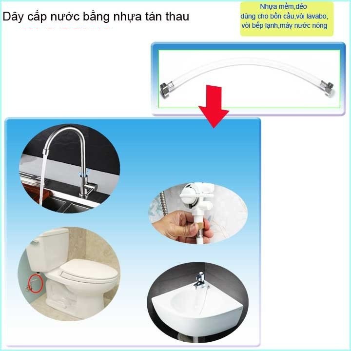 Dây cấp nước nhựa tán thau ( có kèm tai vặn) đủ kích cỡ