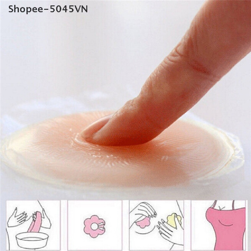 Cặp miếng dán ngực tự dính bằng silicon hình tròn/trái tim/bông hoa