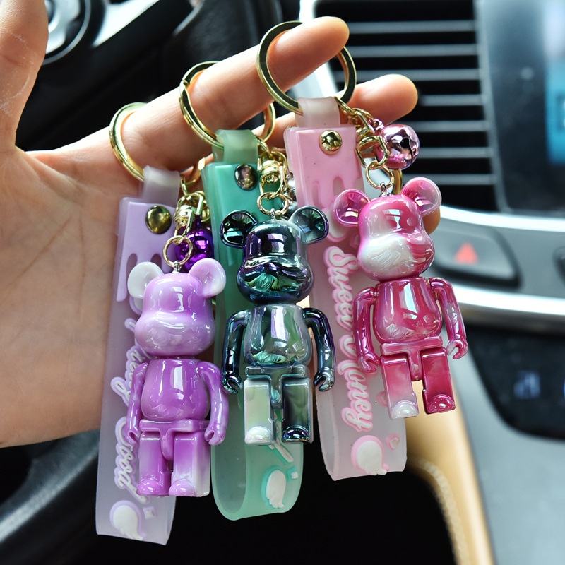 Móc khóa Bearbrick Gấu 9 màu phụ kiện túi xách móc khoá thời trang
