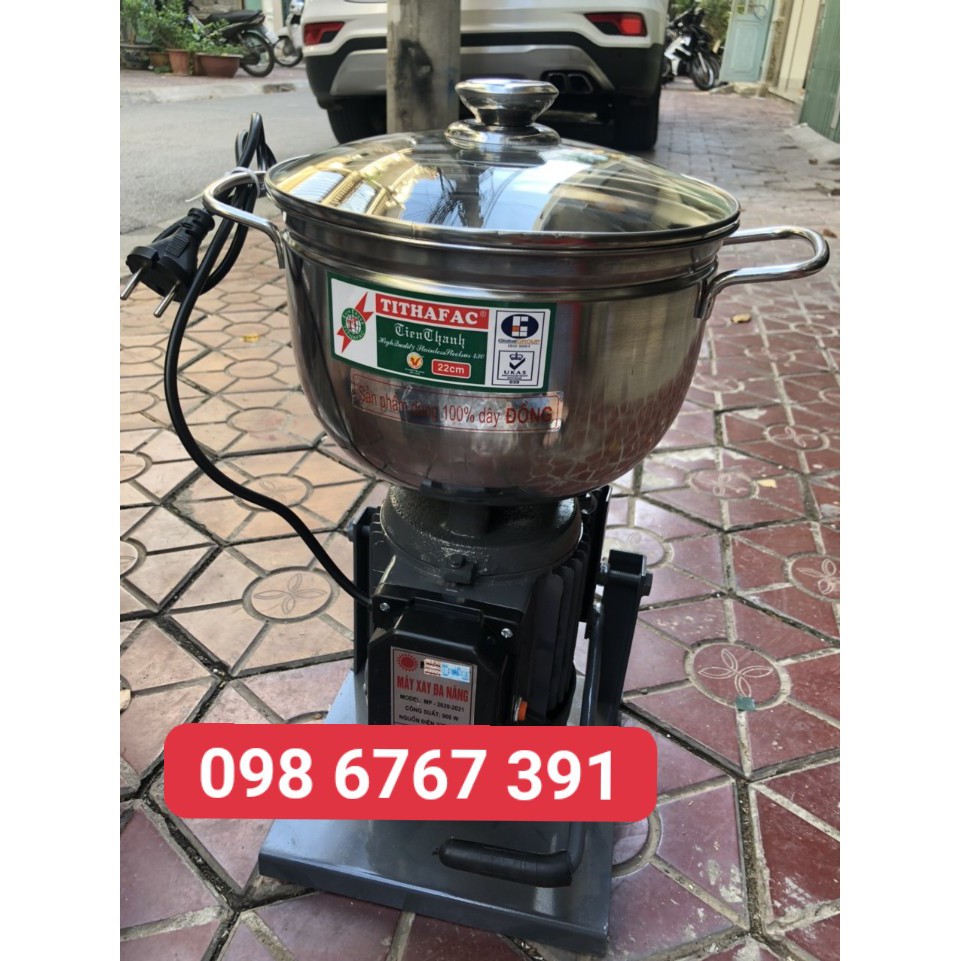 Máy xay thịt công nghiệp 900W làm giò chả, pate, 1-1.5kg/mẻ, nồi phi 22