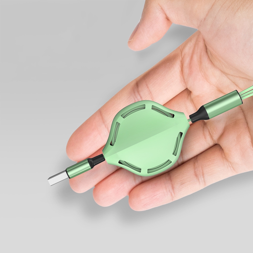 Dây Cáp Sạc Rút Gọn 3 Trong 1 Micro Usb Type C Dài 1m Dành Cho Điện Thoại