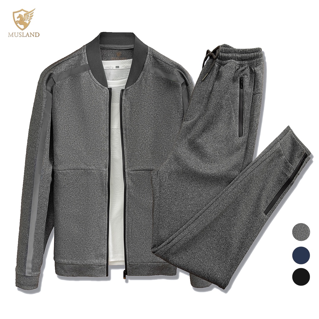 Set Bộ Nỉ Thể Thao Nam Phản Quang 7 Màu Musland BNOLO4 - Set Nỉ Thể Thao Năng Động, Ấm Áp Cho Thu Đông