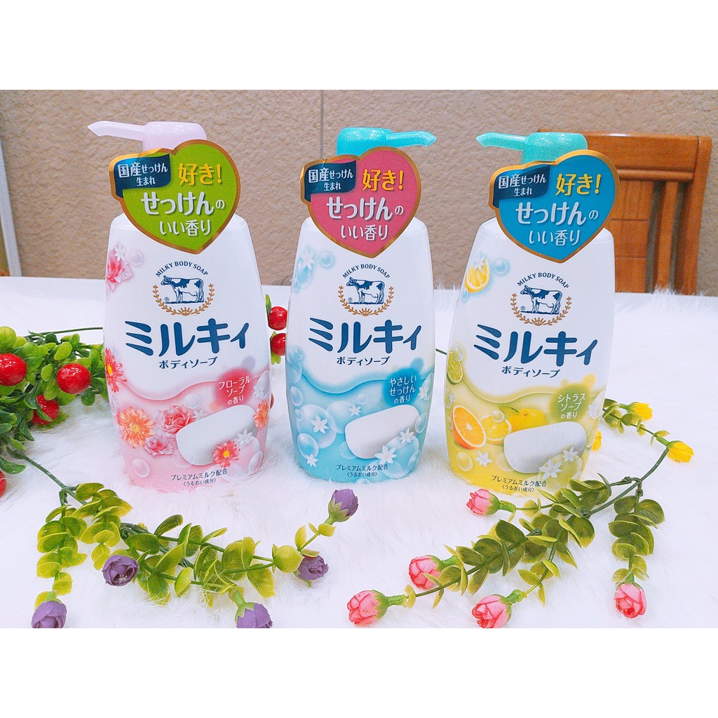 SỮA TẮM MILKY CHIẾT XUẤT TỪ SỮA BÒ (CHAI 550ML) - HÀNG NHẬT NỘI ĐỊA