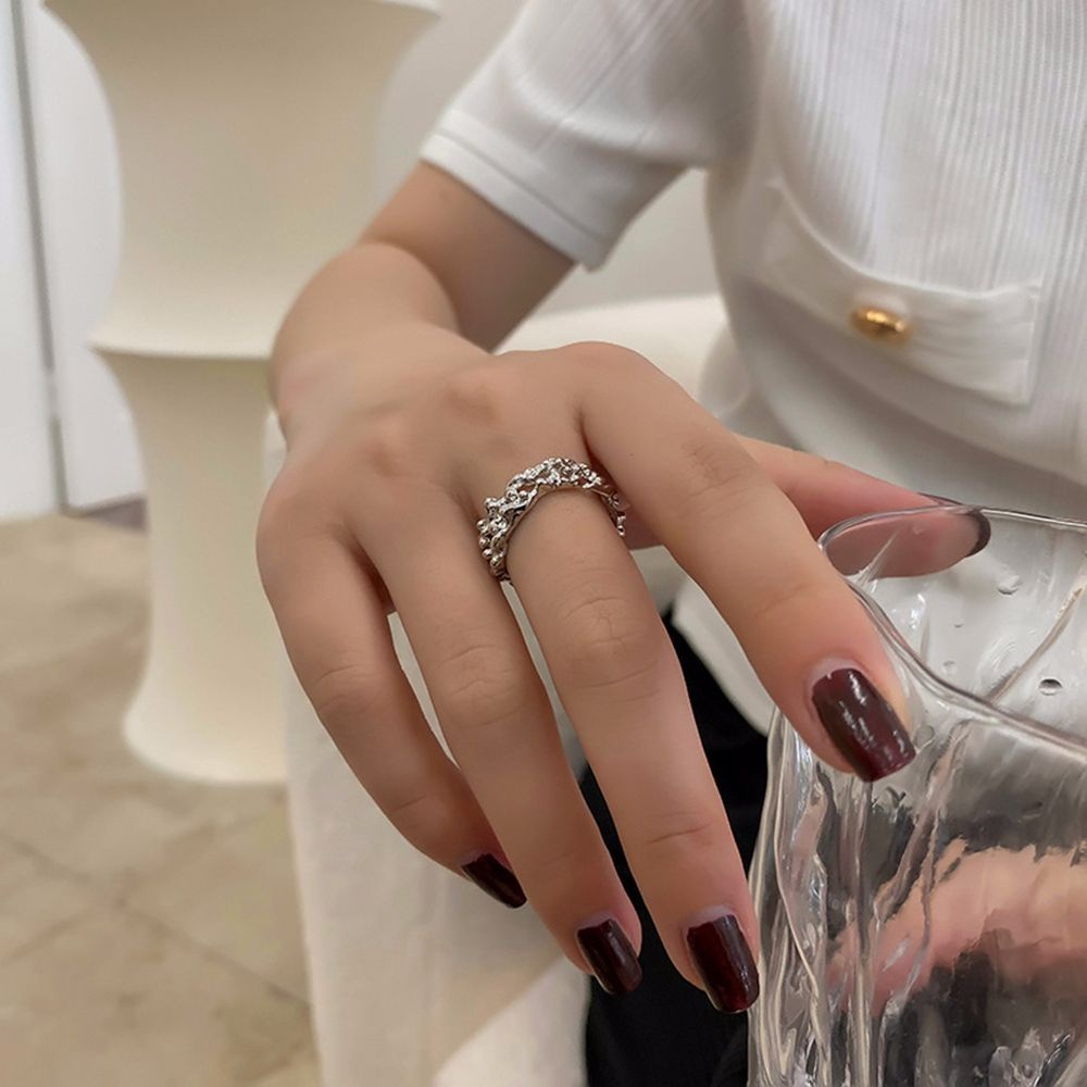 Nhẫn Hở Bằng Hợp Kim Thiết Kế Hình Học Phong Cách Hàn Quốc Cổ Điển Thời Trang Cho Nữ