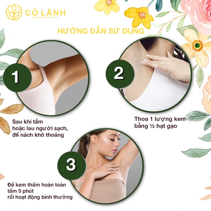 Kem nách Cỏ Lành 5gr hết  thâm và khử mùi đồng thời, dùng được cho cả mẹ bầu