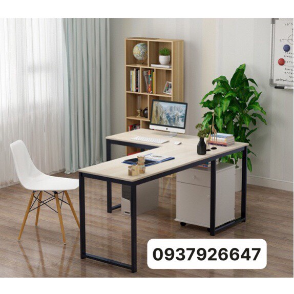 bàn làm việc ,bàn máy tính chữ L chân sắt chắc chắn