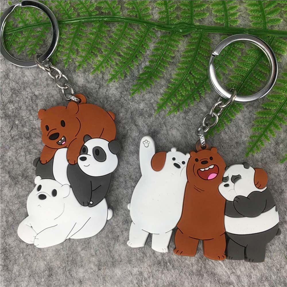 Preston We Bare Bears Móc Chìa Khóa Xe Hơi Hình Gấu Trúc Đồ Chơi Trang Trí Nội Thất
