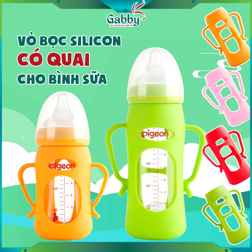 VỎ BỌC SILICON BÌNH SỮA PEGEON CỔ RỘNG 160ML - 240ML