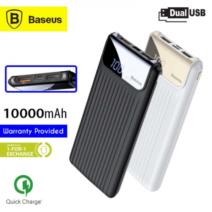 Pin, sạc dự phòng Baseus cao cấp PPYZ-C01 Power Bank 10,000mAh - Hàng Nhập Khẩu Chính Hãng