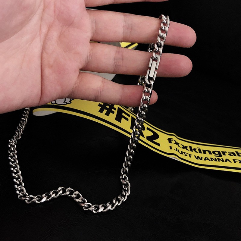 Vòng cổ chuỗi dây xích bằng thép titan phong cách hip hop thời trang xu hướng