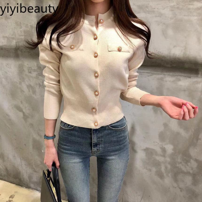 Áo dệt kim kiểu cardigan tay dài ôm dáng cổ điển thời trang xuân thu 2020 dành cho nữ | BigBuy360 - bigbuy360.vn