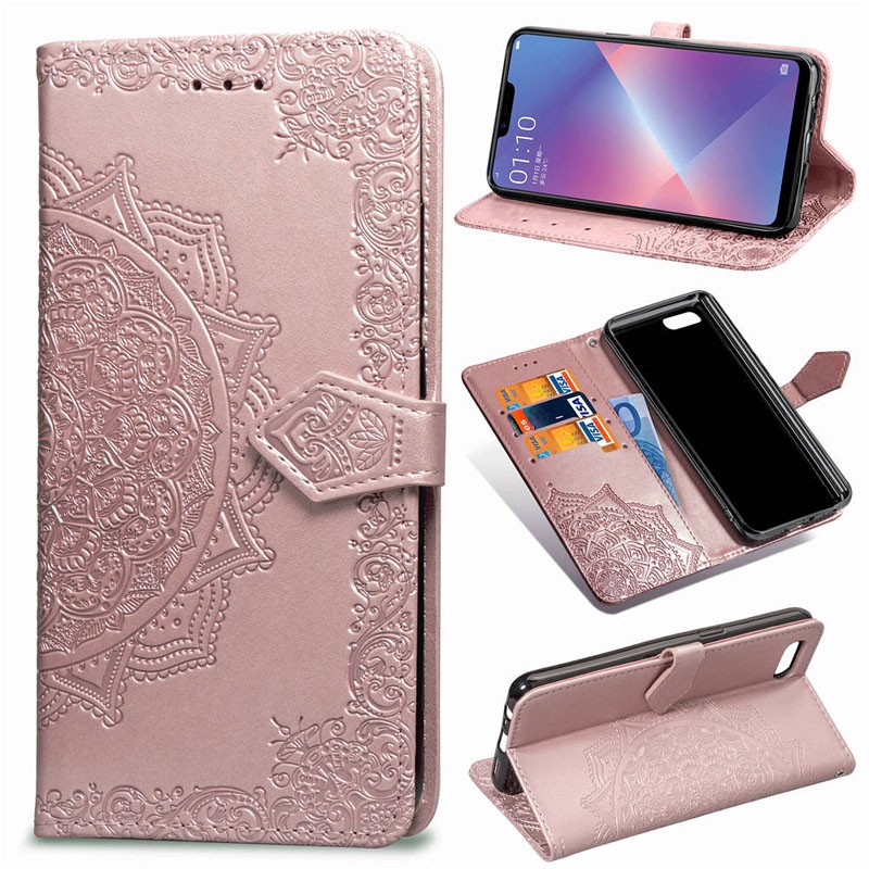 OPPO A3S R15 NEO AX5 Wallet PU Leather Flip Case 3D Embossed OPPO R15NEO A3S AX5 Phone Cover