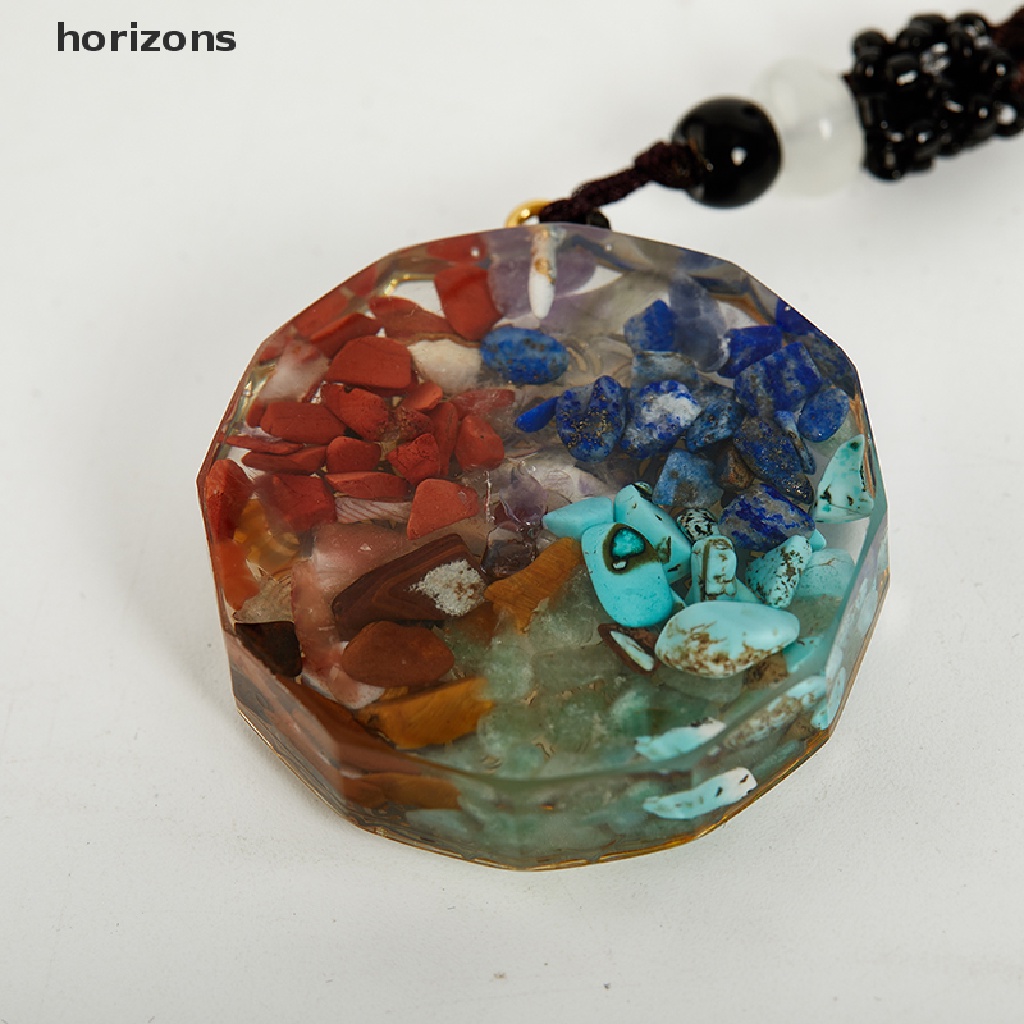 [horizons] Mặt Vòng cổ Đá Chakra Năng Lượng Tự Nhiên Mang Lại May Mắn