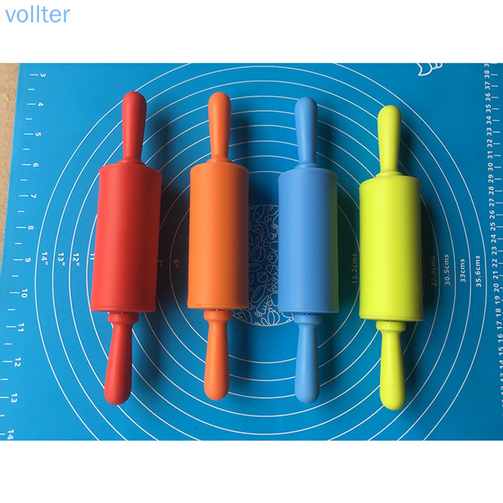 Cây Lăn Bột Cán Gỗ Bằng Silicone Không Dính Tiện Dụng