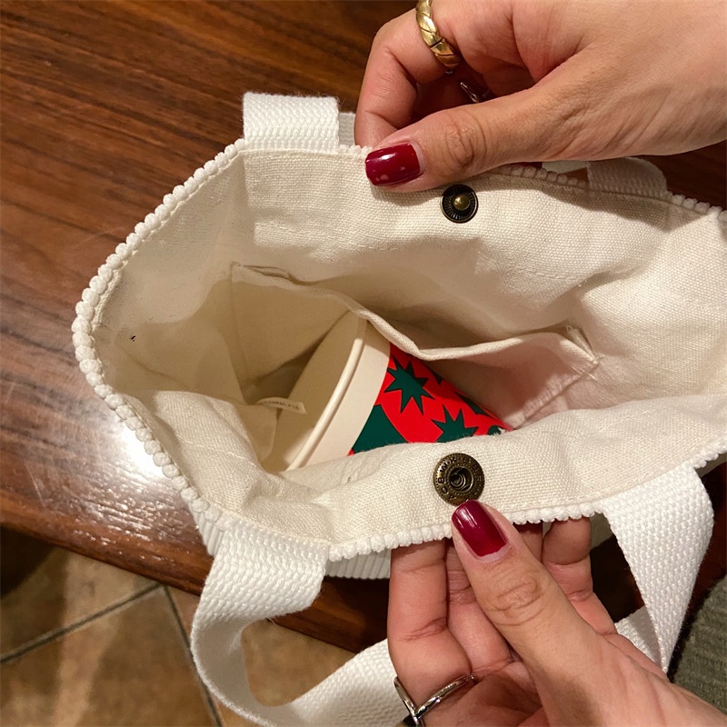 Túi Tote Mini Vải Nhung Kẻ Màu Sắc Ngọt Ngào Phong Cách Retro Cho Nữ