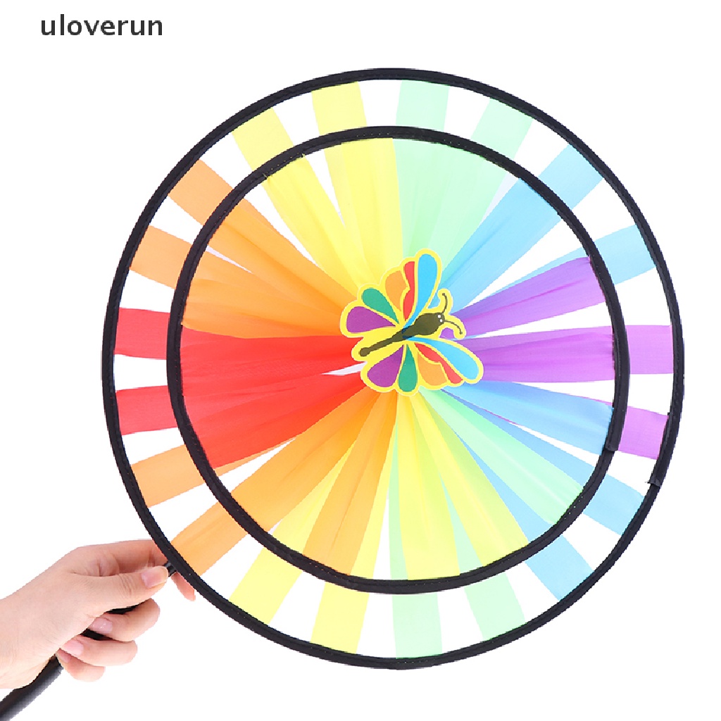 Chong Chóng Gió Hai Tầng Hình Bánh Xe Nhiều Màu Trang Trí Sân Vườn Cho Bé