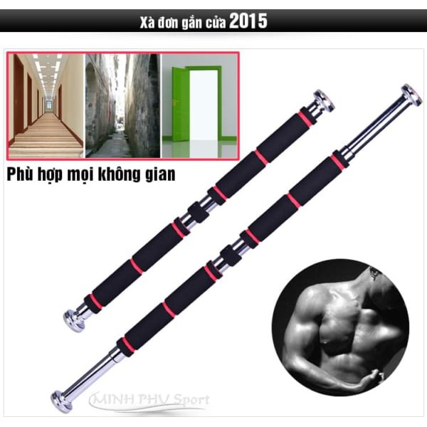 Thanh tập xà đơn treo tường gắn cửa nhiều cỡ từ 62-150cm kích thước có thể tùy chỉnh phù hợp tập gym tại nhà tăng cơ bắp