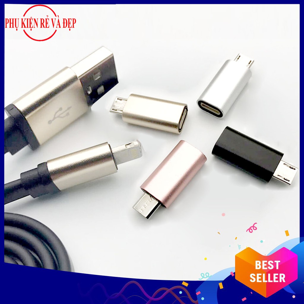 Đầu chuyển từ chuẩn Lightning sang chuẩn Micro usb (dùng cho Samsung, LG, Oppo...).