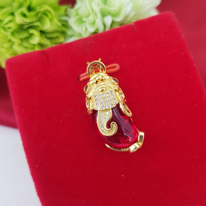 Mới Mặt Dây Chuyền Mạ Vàng Đính Đá Ruby Nhiều Màu Sắc An Toàn Cho Nữ