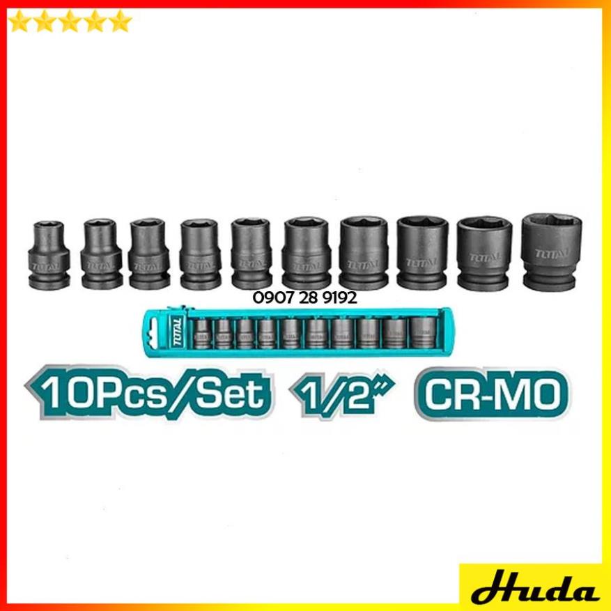 Bộ 10 đầu khẩu tiếp tuýp 1/2 inch Total Ingco ngắn dài nhiều kích thước tiện dụng 1234