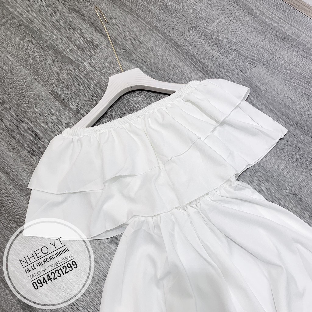 Nhập WA26302 giảm 25% đến 40K_Váy bèo trễ vai duy nhất màu trắng_DNG9835 | BigBuy360 - bigbuy360.vn