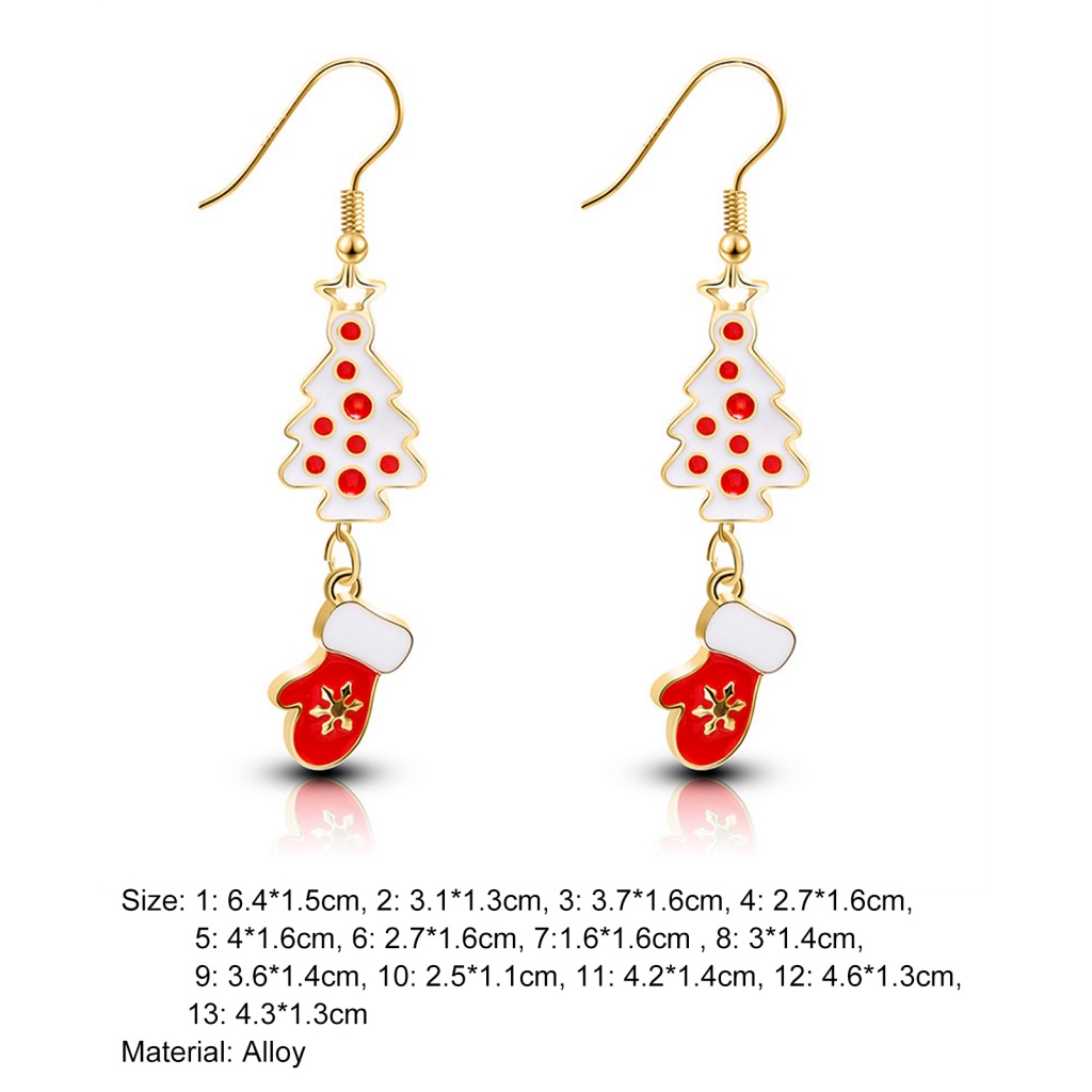 Bông Tai Móc Bằng Hợp Kim Hình Ngôi Sao/Cây Thông Noel Dễ Thương