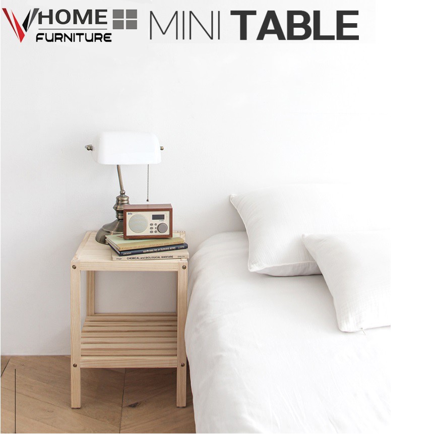 Kệ Đầu Giường Gỗ Thông VHOME Furniture Mặt Gỗ 35cm x 35cm x 50cm Nội Thất Lắp Ráp | BigBuy360 - bigbuy360.vn
