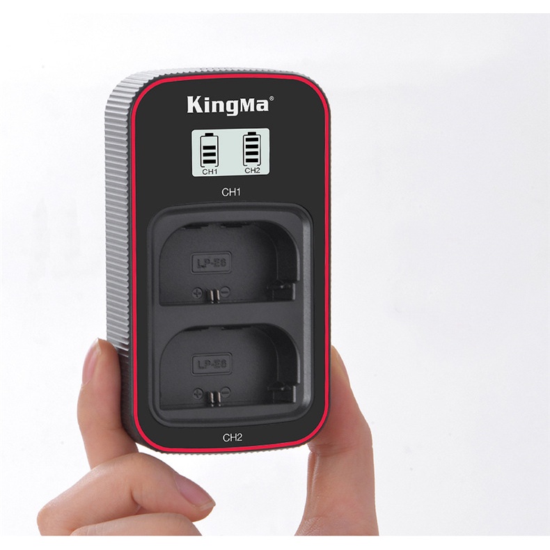 Bộ Pin sạc đôi Kingma LP-E6NH EOS R6 R5 5D4 90D 6d2 5D3