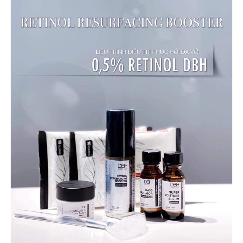 BỘ LIỆU TRÌNH CHĂM SÓC VÀ PHỤC HỒI DA DBH RETINOL RESURFACING BOOSTER (6 MÓN)