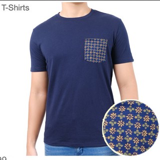 ÁO THUN NAM CỔ TRÒN VẢI COTTON DÀY - XANH HỌA TIẾT TÚI