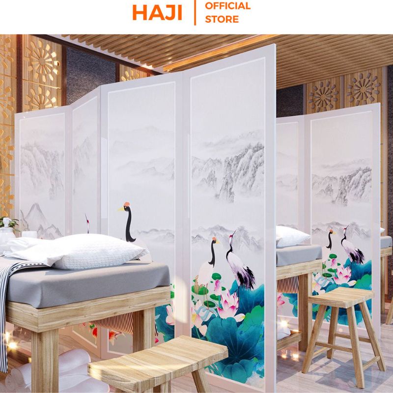 Vách ngăn chia phòng khách thương hiệu HAJI in 3D sắt nét hiện đại BP.IN