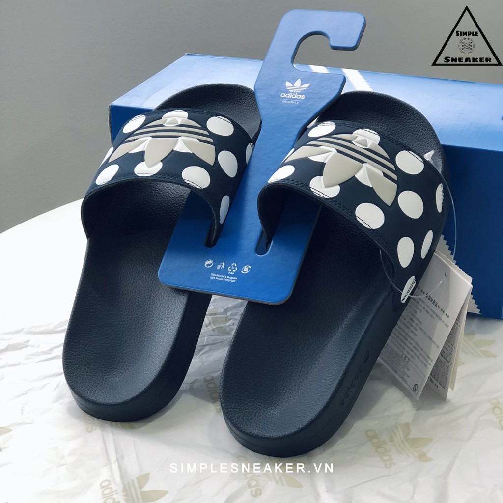 Dép Nữ Adidas Adilette Lite Slides FREESHIPHàng Chính Hãng - Dép Quai Ngang Thời Trang Adidas Chấm Bi - Simple Sneaker