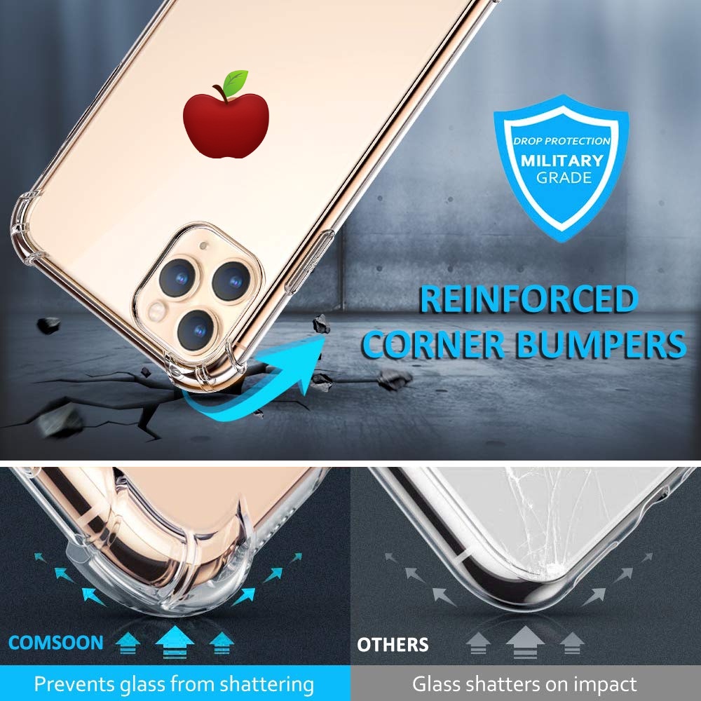 Ốp điện thoại TPU mềm trong suốt chống va đập cho for  iphone 11 Pro Max 6 7 8 Plus X XR XS