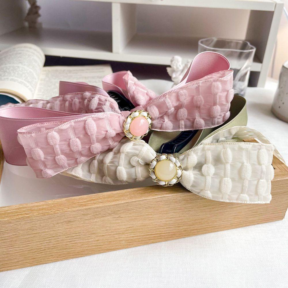 Kẹp Tóc Đính Nơ Bằng Nhựa Resin Phong Cách Retro Thời Trang Cho Nữ