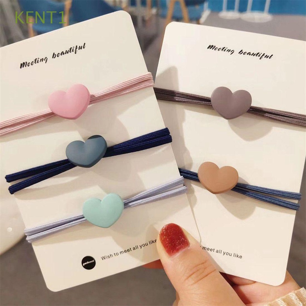 Dây Buộc Tóc Co Giãn Hình Trái Tim Dễ Thương Cho Nữ KENT1