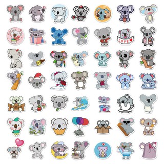 Bộ 50 miếng dán trang trí hình gấu koala đáng yêu