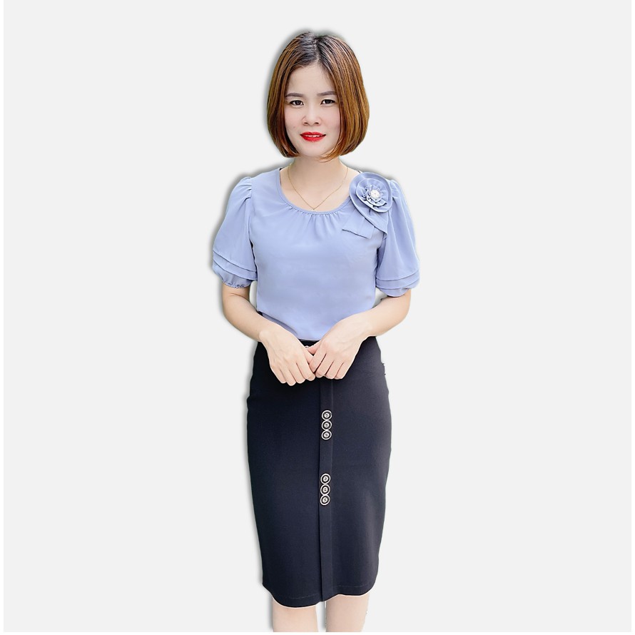 Chân váy nữ thời trang công sở Herala Dáng bút chì phối cúc VP55 | BigBuy360 - bigbuy360.vn