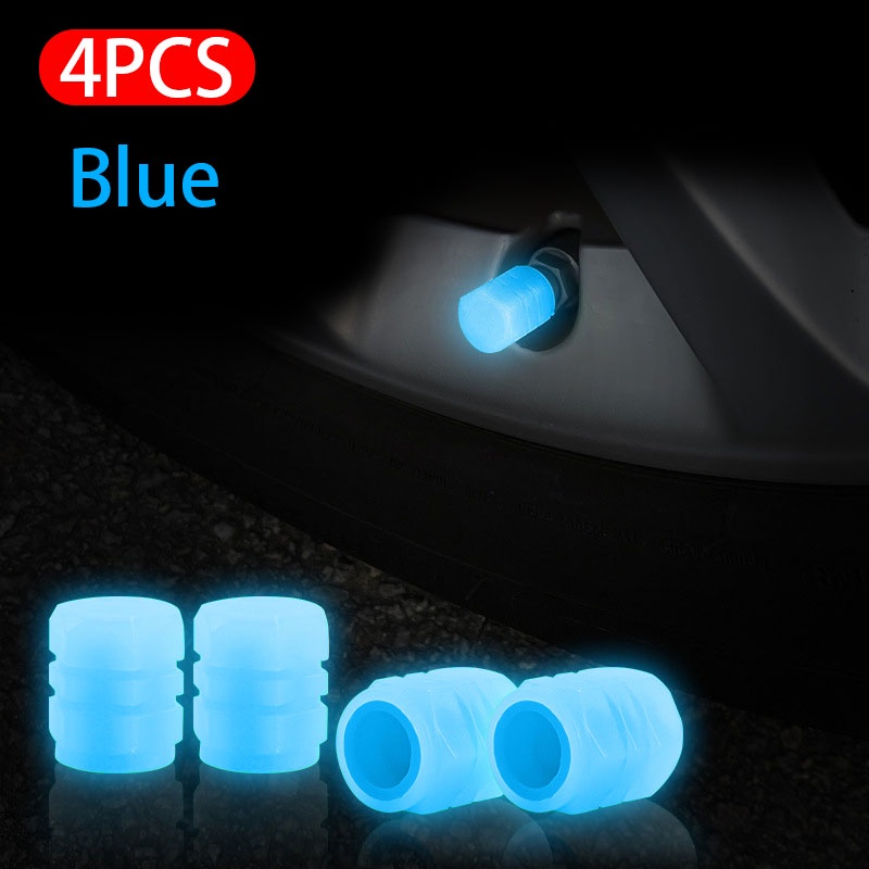 Bộ 4/ 8 nắp van lốp xe ô tô SEAMETAL bằng cao su chống rò rỉ màu sắc phát sáng