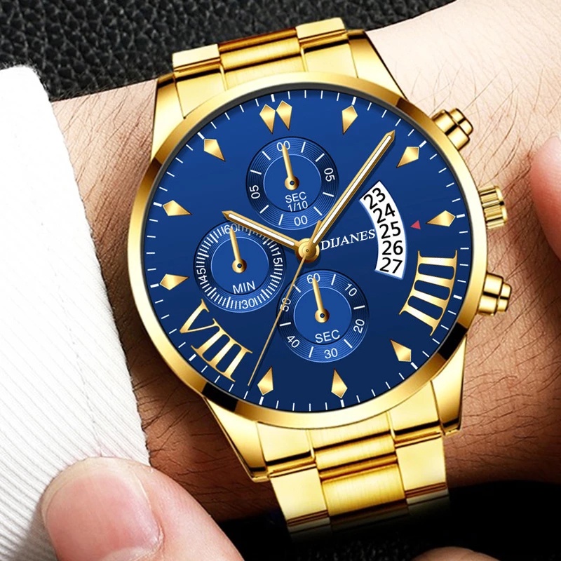 1 Đồng Hồ Đeo Tay Nam Bằng Thép Không Gỉ Thời Trang Sang Trọng