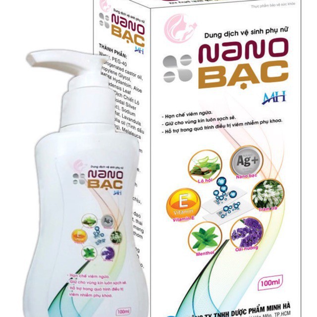 [Chính Hãng] dung dịch vệ sinh NANO BẠC hạn chế viêm ngứa - Chai 100ml